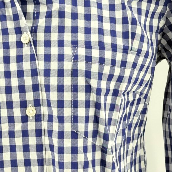 Untuckit Blue & White Checkered Long Sleeve Button-Down Shirt 100% Cotton Made I - Picture 6 of 10